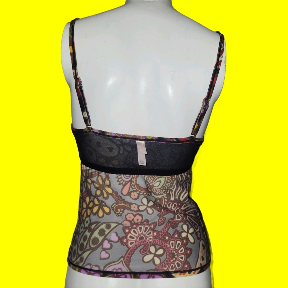 Y2K Victoria's Secret 70's Boho Paisley Tankini Top Bathing Suit Top 34B - Picture 9 of 9